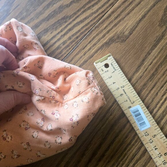 Chateau Corduroy - Small Purse - Peach with flower design -10"x9"x2" - Picture 11 of 11